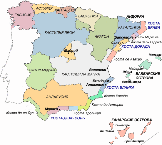 map spain