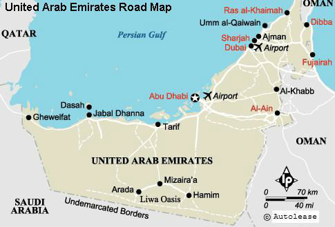 map UAE
